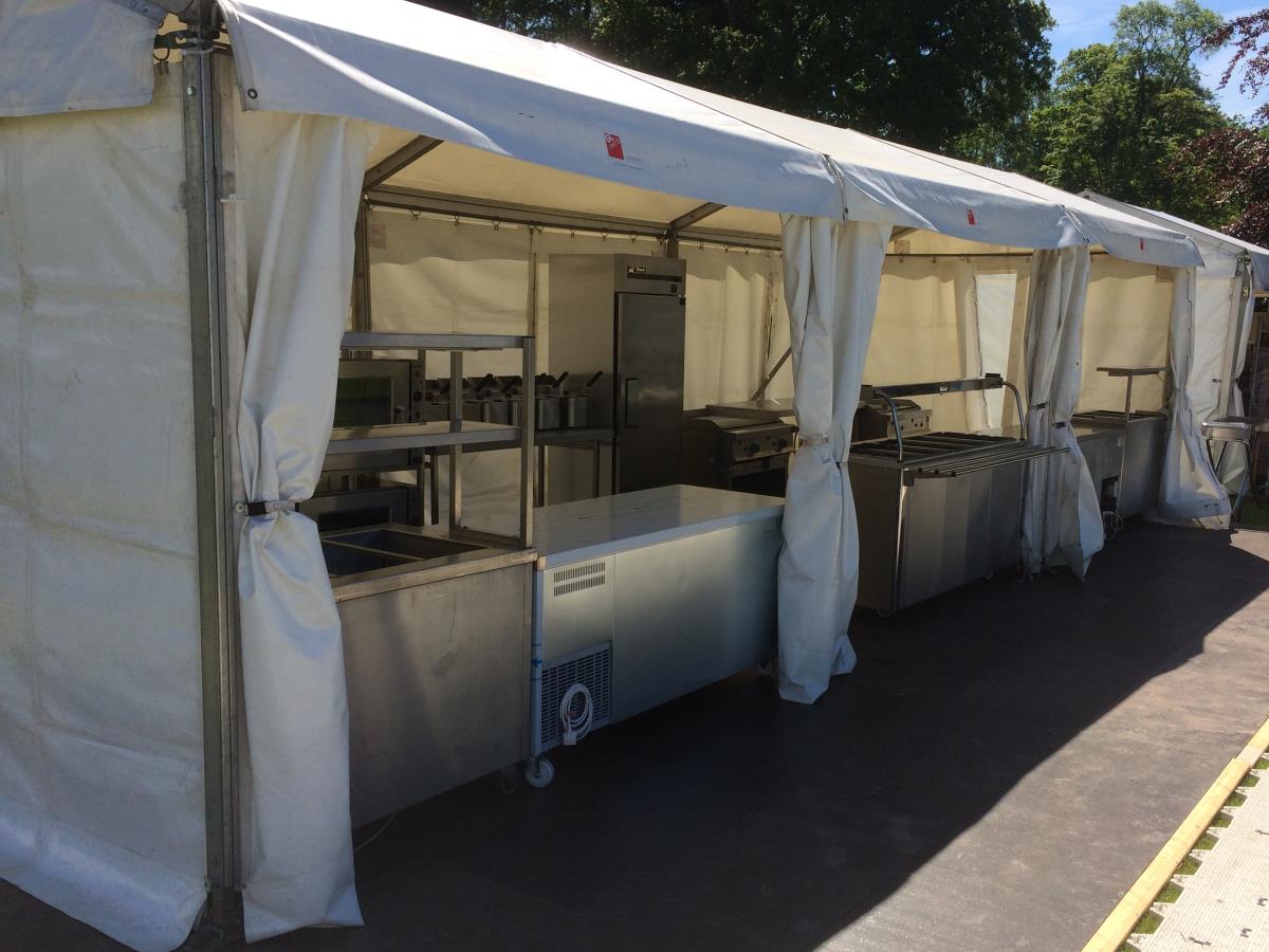 Open Marquee kitchen serving competitors and spectators at the Great North Swim.